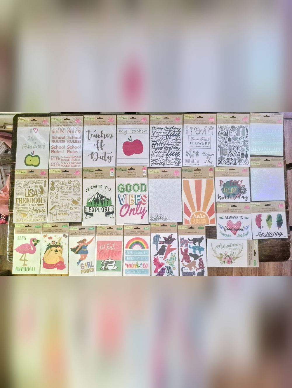 Crafter's Square Rub On Transfer Iron On Decal Lot 26pc NWT